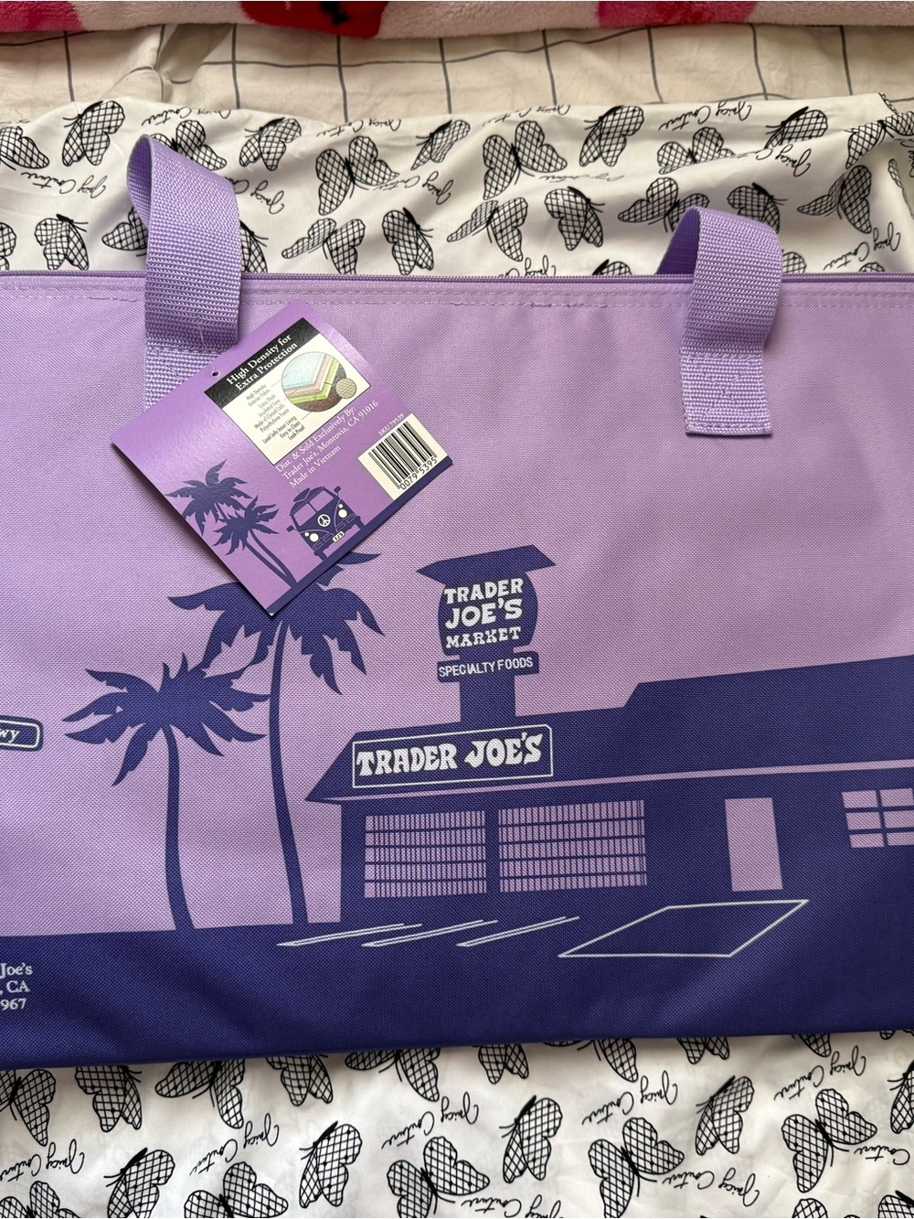 Trader Joe's Lavender Reusable Grocery Tote Bag